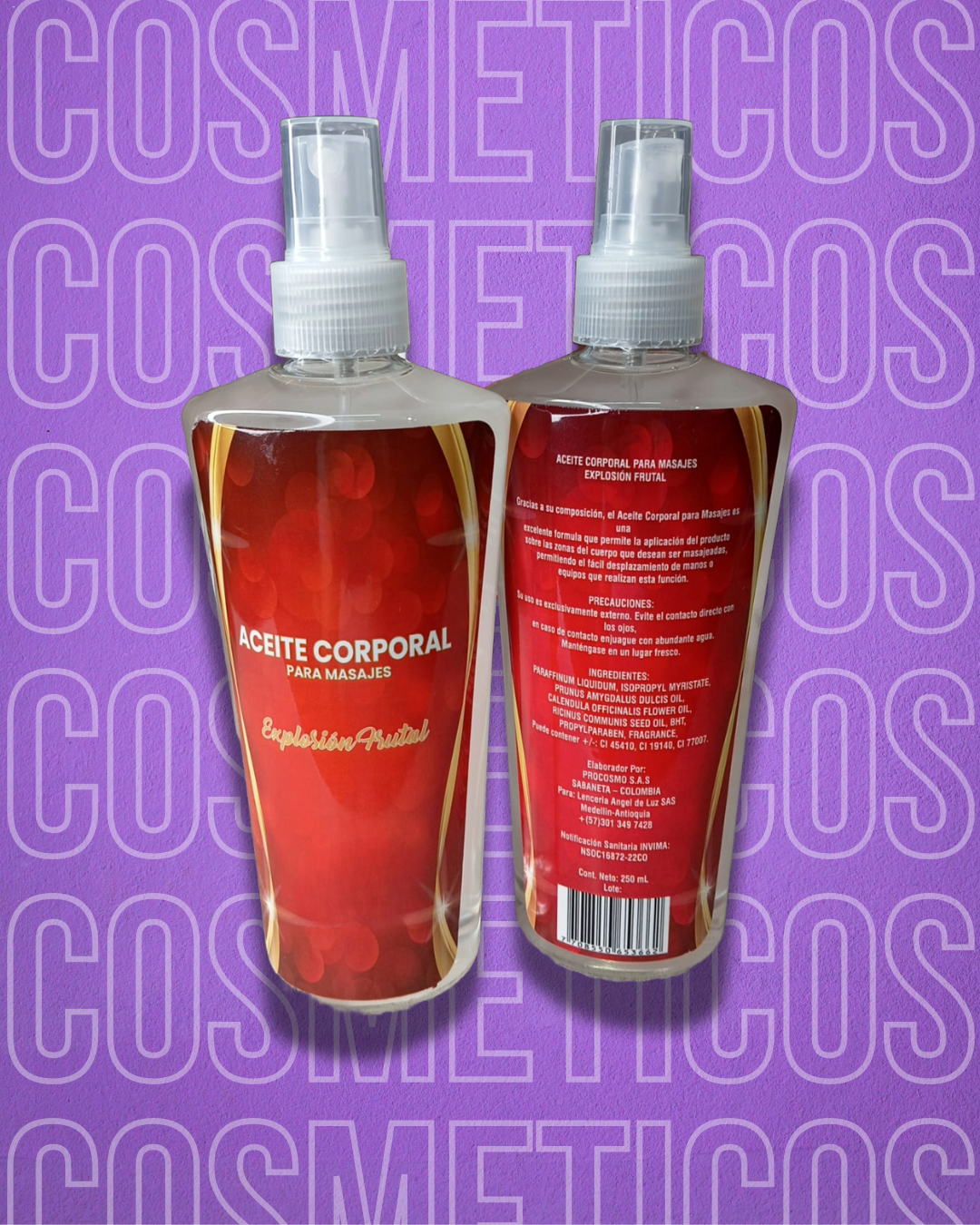 Aceite explosión frutal para masajes 250 ml