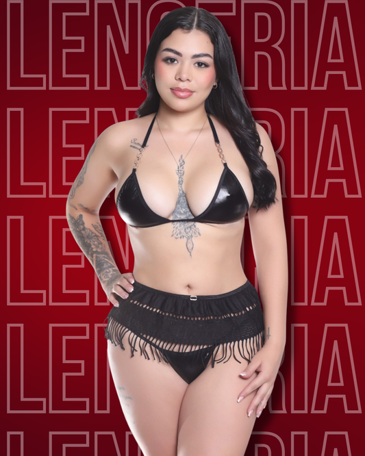 Conjunto charol flecos