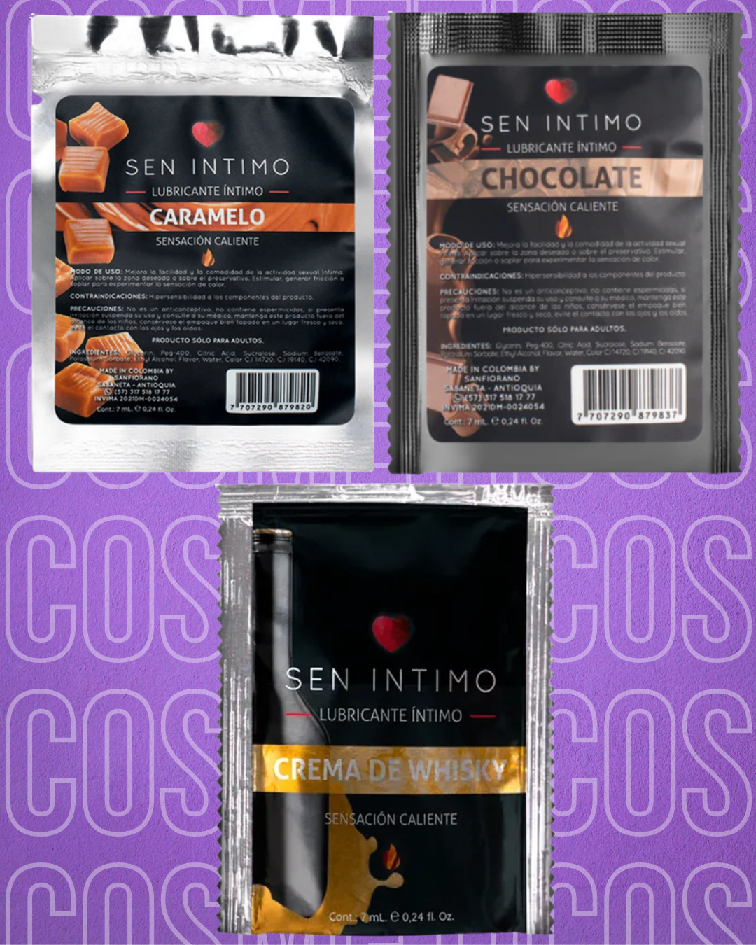 Lubricante caliente sachets sen