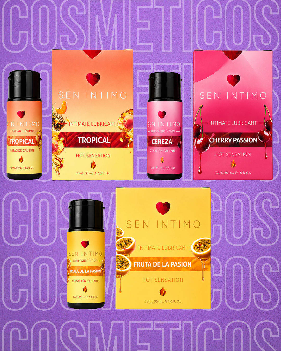 Lubricante caliente sen frutales 30 ml
