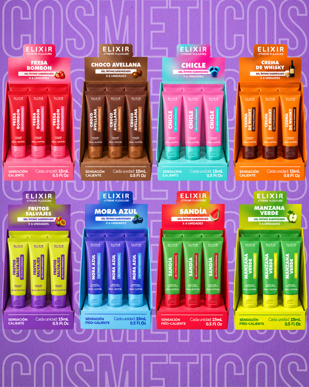 Lubricantes elixir saborizados caja x6