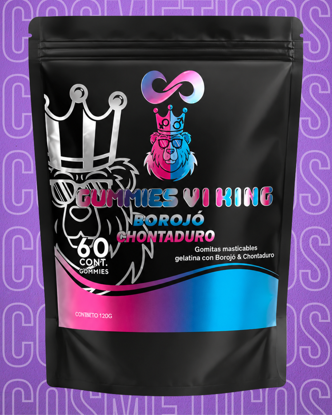Bolsa x60 Gomas potenciadoras gummies vi king