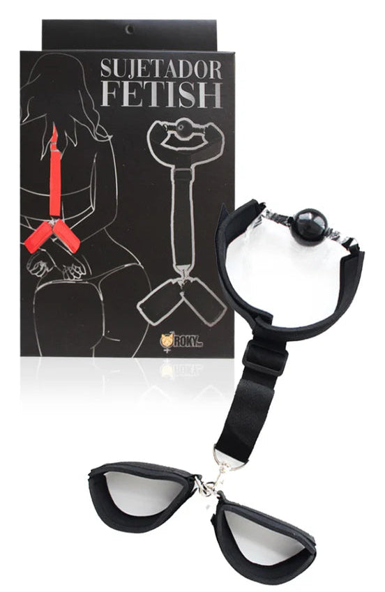 sujetador fetish con mordaza